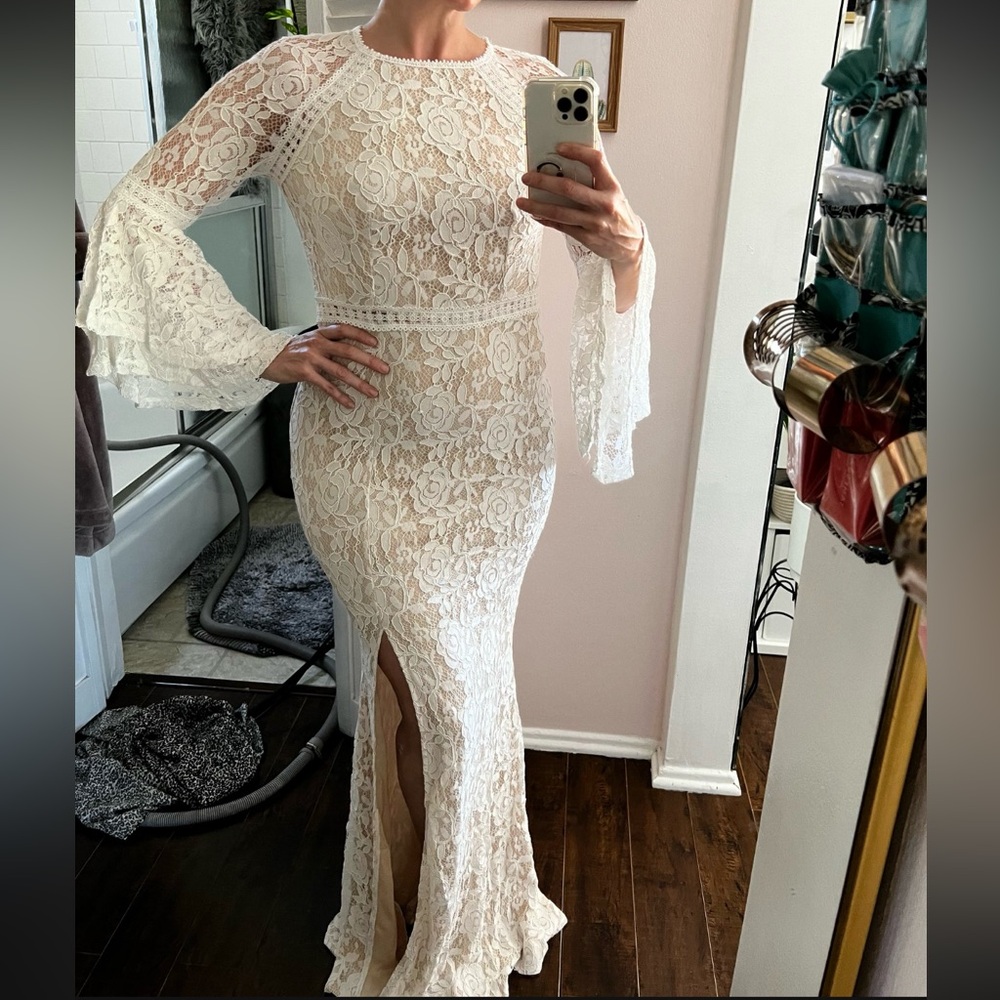 Baltic Born Ivory Lace Long Sleeve Dress